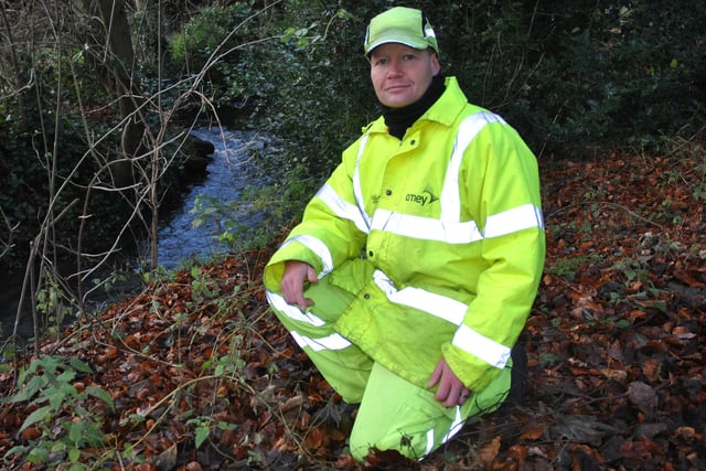 Streets Ahead street cleaner Andy Rowley helped save an elderly woman after she fell into the Porter Brook on Ecclesall Road near Hunters Bar in 2013
