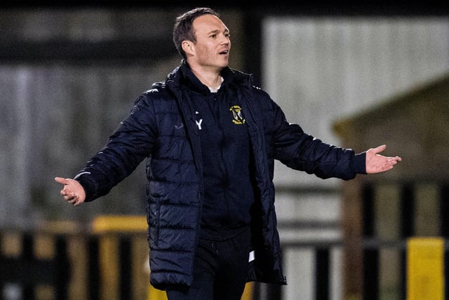 East Fife manager Darren Young during his side's Betfred Cup match against Hearts.  (Photo by Ross Parker/SNS Group)