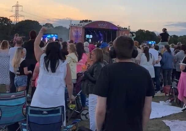 Concertgoers at the Steps gig at Yorkshire Wildlife Park were videoed chanting 'turn it up' because they couldn't hear any of what was going on on stage.