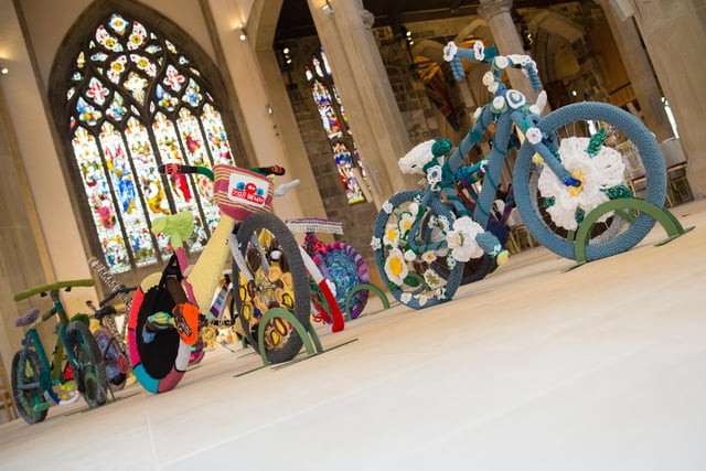 The Woolly Bike Trail launch at Sheffield Cathedral as part of Yorkshire Festival, July 3, 2014, celebrating the big event