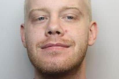 Pictured is Martyn Lawrence, aged 32, of Portland Street, Barnsley, who was sentenced to 22 months of custody after he admitted stalking his ex-wife and breaching a restraining order.