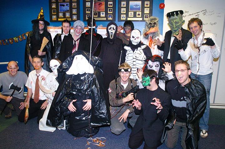Pictured at Plusnet, Terry Street, Sheffield, where staff were dressed up for some Halloween fun, October 2005