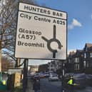 Hunter's Bar, on Ecclesall Road, Sheffield, where the council is planning to introduce a 'Red Route' bus scheme which will ban parking along this very popular highway.