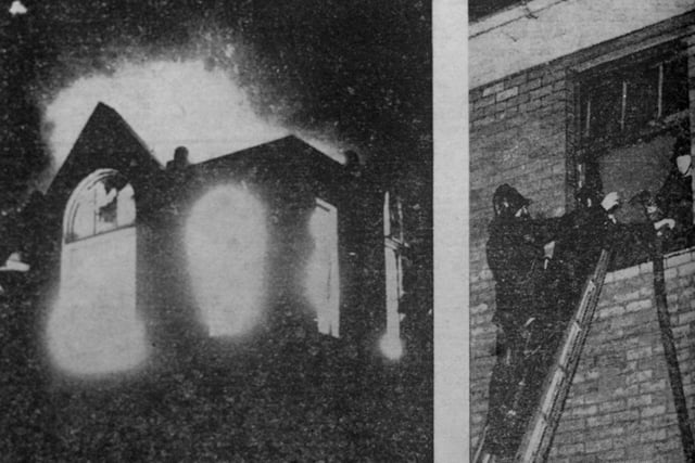 The fire at the Castletown branch of Ryhope and and Silksworth Co-operative Society in 1956.