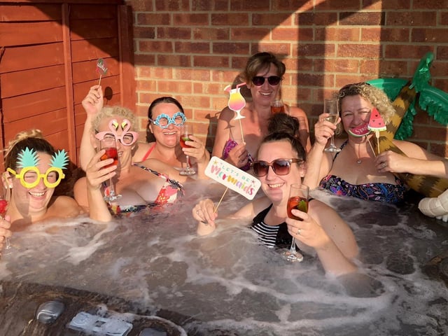 2018 runner-up image. The ladies enjoying Debbie Day - no men and no children, just the ladies enjoying the sun.