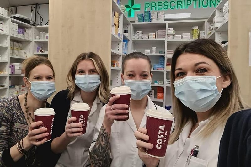 Becca Louise Green says: "My colleagues at Ladybrook Pharmacy, what a crazy year it’s been but I am so proud of us all - Sandra Louise Elce, Jodi Northcote, Nicola Langfield and others that aren’t pictured or on Facebook, not forgetting our drivers too delivering to our patients."