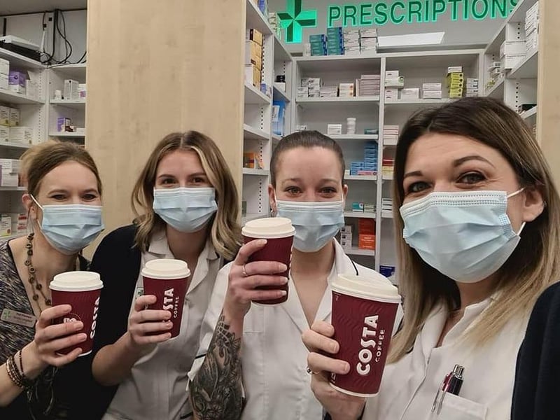 Becca Louise Green says: "My colleagues at Ladybrook Pharmacy, what a crazy year it’s been but I am so proud of us all - Sandra Louise Elce, Jodi Northcote, Nicola Langfield and others that aren’t pictured or on Facebook, not forgetting our drivers too delivering to our patients."