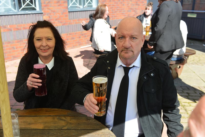 Liz and Barry Clayton in The New Sundial following easing of lockdown measures on the hospitality sector.