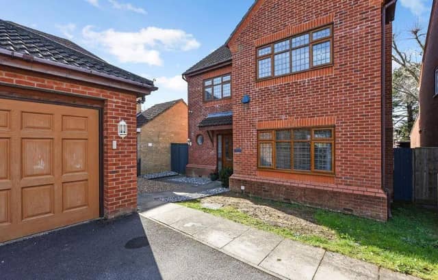 The house has a double garage and off-road parking, with spaces for up to six vehicles.