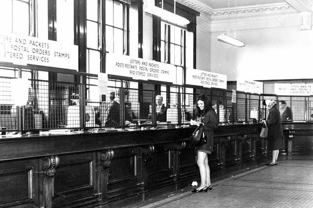 Interior view of the General Post Office, Fitzalan Square, Sheffield, April 30, 1968
