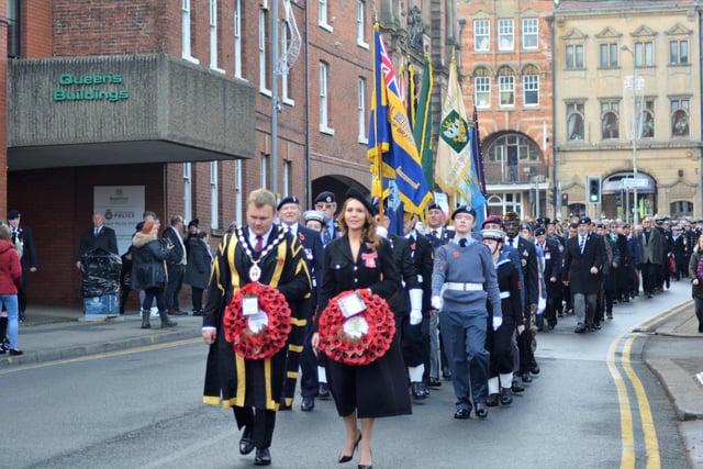 The Remembrance Sunday service and parade in Worksop.
