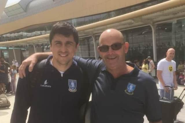 John Kingswood with the former Sheffield Wednesday forward Fernando Forestieri, one of his favourite players from recent years, whom he met during the club's pre-season in Portugal in 2017