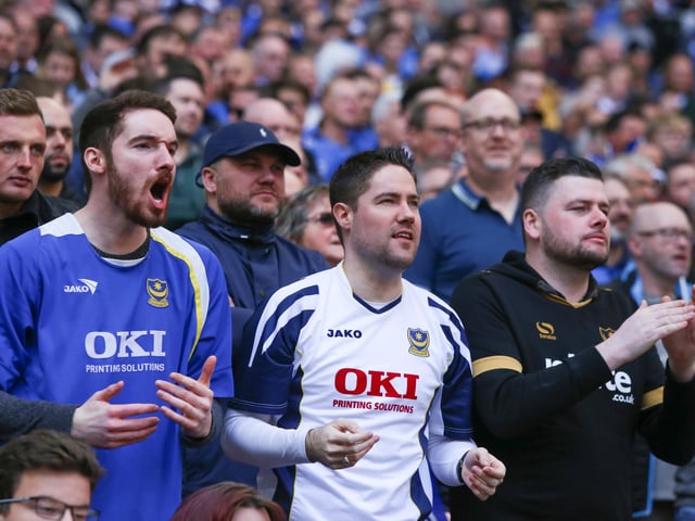 Pompey fans at Wembley in 2019.