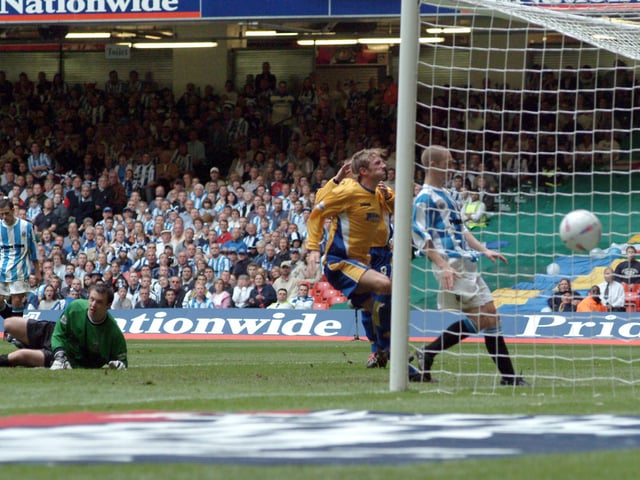 Play-off final action.
