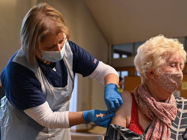 The Government wants everyone aged over 70 to have had their first dose of Covid vaccine by mid-February (Photo by OLI SCARFF/AFP via Getty Images)