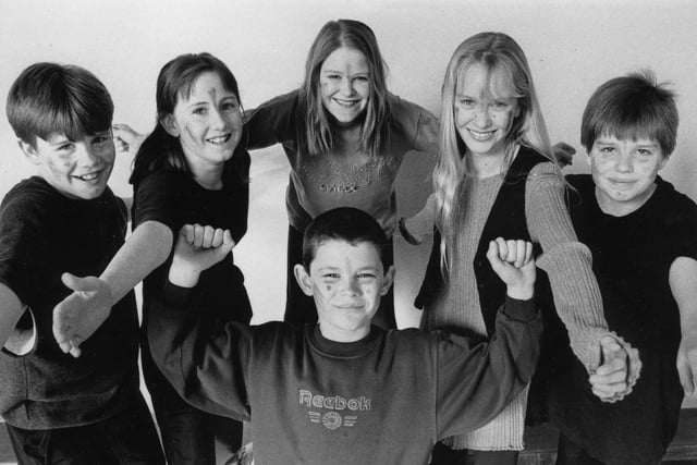 Young dancers at Manor Comprehensive school were about to take to the boards for a tribal dance routine in a dance drama production staged before parents and visiting schools during February 1995.
In the line-up are from left, Peter Cowans, Laura Rollo, Stephanie Cox, John Lees(in front), Leanne Webster and David Falconer. 
