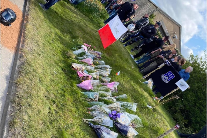 A Polish flag was among the tributes left at the scene.