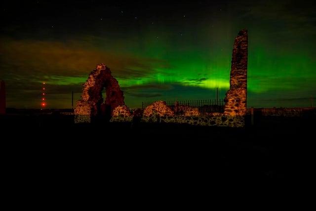 Northern Lights at the old St. Marys Church on the Rattray road near St Fergus.