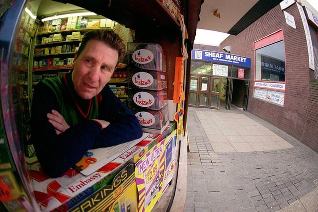 Ken Breeze at his tobacconist stall in  the Sheaf Market in 1999