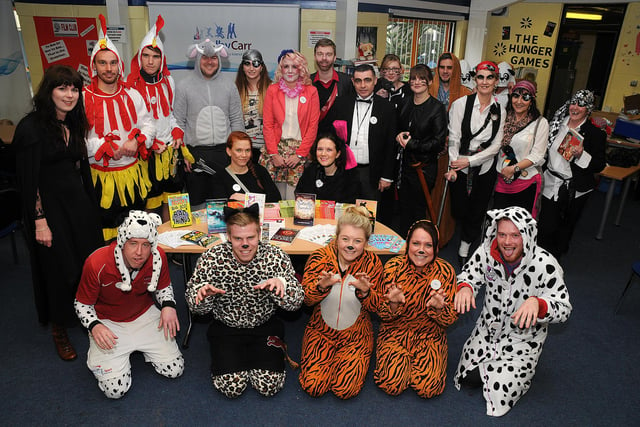 Balby Academy teachers dressed up for World Book Day in 2014