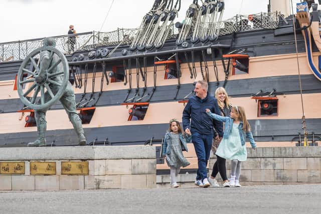 A family visit to the Historic Dockyard on the first weekend after lockdown Picture: Mike Cooter (220521)