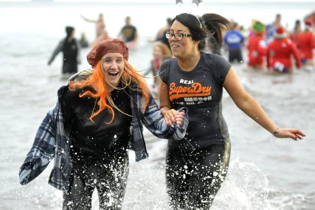 Brave souls going in for a dook in Kinghorn  (Pic: George McLuskie)