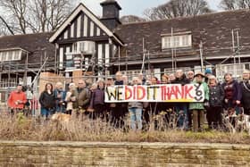 Campaigners celebrating the Rose Garden Cafe partial reopening in December 2022. Sheffield City Council is now working in partnership with the community to restore the Graves Park building. Picture: Andy Kershaw 