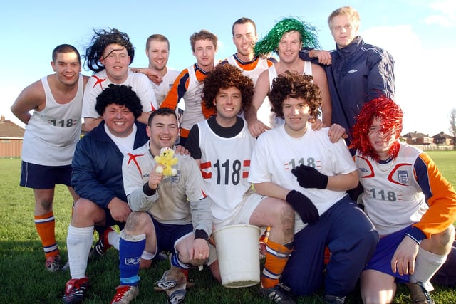 These keen players were ready for a football match in aid of Children in Need in 2006, but were you pictured playing for the Belle Vue Centre or for Flamborough FC?