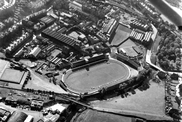 Aerial view of Powderhall Sports Ground in Edinburgh