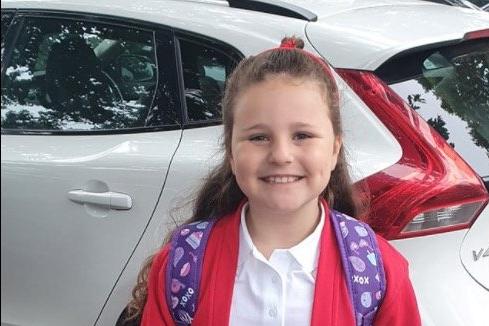 Parents from across the Portsmouth area shared photos as their children returned to school after the summer holiday on Thursday, September 2, 2021. Pictured is Isabelle, aged seven. 