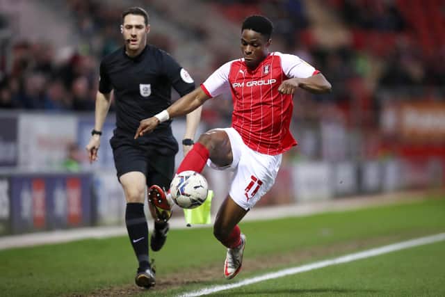 Chiedozie Ogbene was benched in Rotherham's defeat to Shrewsbury (photo by George Wood/Getty Images).