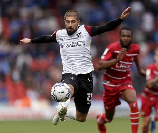 Kieron Freeman in action for Pompey during today's game against Doncaster Rovers. Picture: Daniel Chesterton/phcimages.com