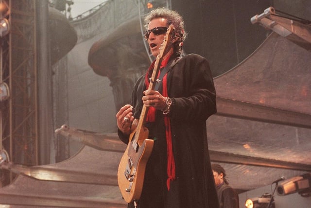 Keith Richards of the Rolling Stones on stage at Don Valley Stadium, Sheffield on August 27, 2006