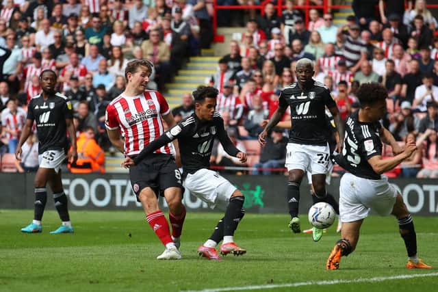 Sander Berge helped Sheffield United book their place in the play-offs with his goal against Fulham: Simon Bellis / Sportimage