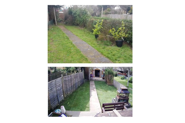 Jamie Jewell said sprucing up his garden is off to a good start, thanks to his efforts smartening the grass, cutting the hedge and washing the pathway.