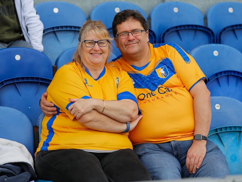 Mansfield Town fans before the match with Harrogate.