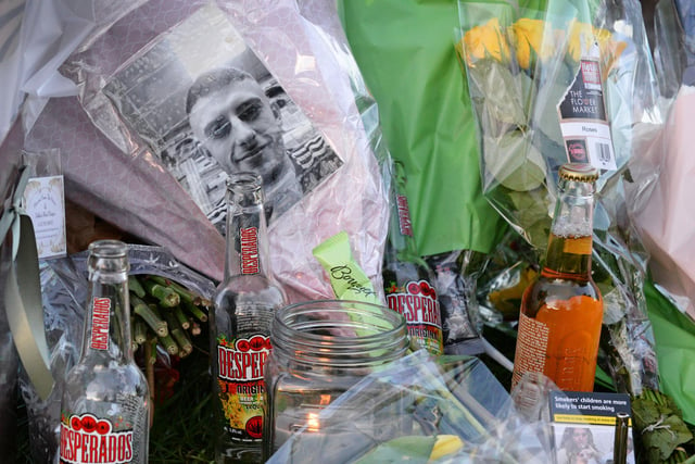 Floral Tributes laid at Wath Road, Mexborough. Picture: NDFP-12-01-21-WathRdTributes 6-NMSY