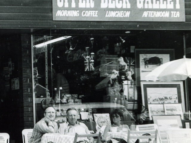 Enjoying a coffee at the Upper Deck Galley, Ecclesall Road, in the 1980s