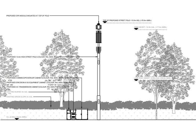 Drawing of the proposed phone mast. A phone company has won its appeal against Sheffield Council for a 5G phone mast the authority said was “obtrusive”.