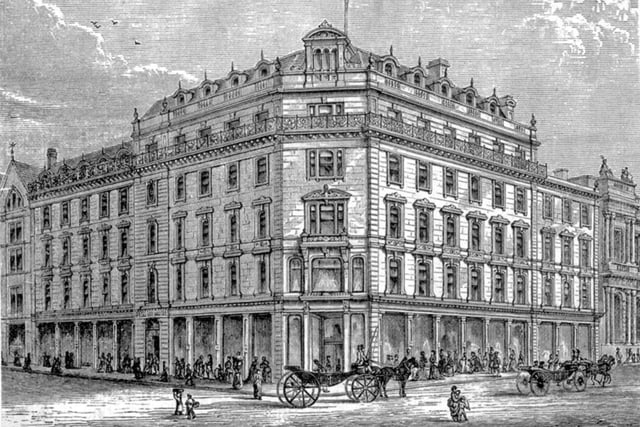 This sketch of Cole Brothers, on Fargate, Sheffield, is taken from Pawson and Brailsford's Illustrated Guide to Sheffield, 1879