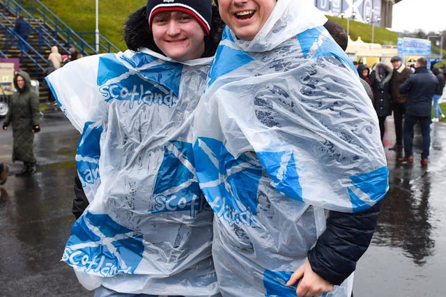 Fans arrive ahead of the Guinness Six Nations match between Scotland and England at BT Murrayfield