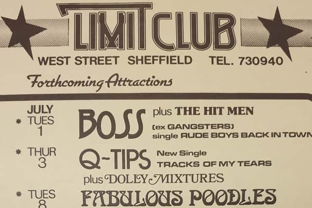 An early flyer for The Limit in Sheffield