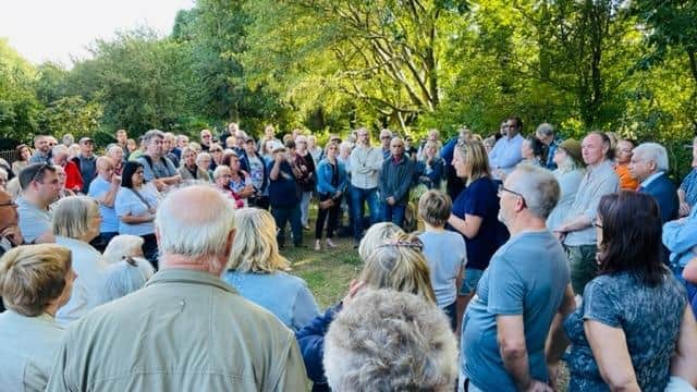 Around 200 campaigners and residents met on Friday, August 5 to discuss the potential closure of the Rose Garden Café at Graves Park. Picture: Andy Kershaw