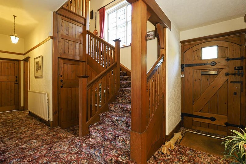 The home boasts a grand entrance hall, with stairs to the first floor, a cloakroom and cupboard.