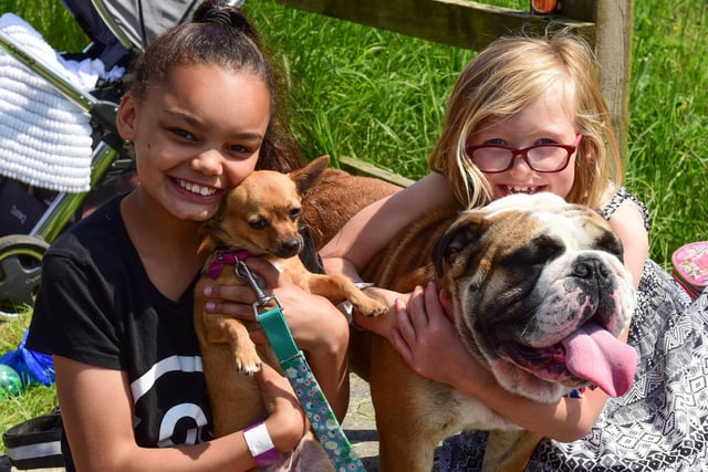 Also supporting the event in 2018 were Rhianna Ibrahim aged 12 (left) with Princess and seven-year-old Madeline Cranney with British bulldog Winston.
