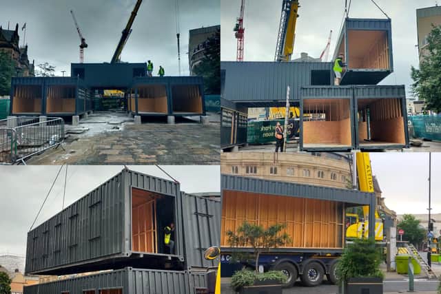 These images were taken on August 5 when the first stages of the Container Park were lowered into place. Now, less than five months later, Sheffield City Council are planning to pull it all down again.