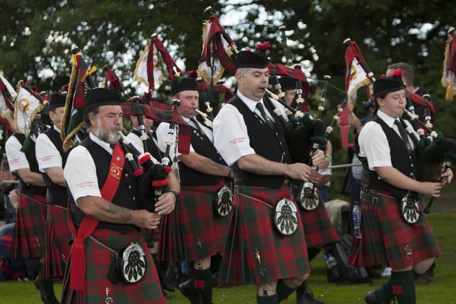 Pipers accompanied the parade around the park