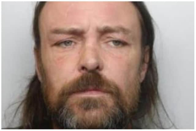 Derek Edge, from Sheffield, was jailed after attacking an innocent man who had tried to split up a fight in Sheffield city centre