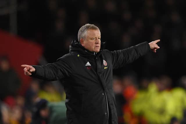 Sheffield United manager Chris WIlder has ramped up the Blades preparations ahead of the return of the Premier League (Photo by OLI SCARFF/AFP via Getty Images)