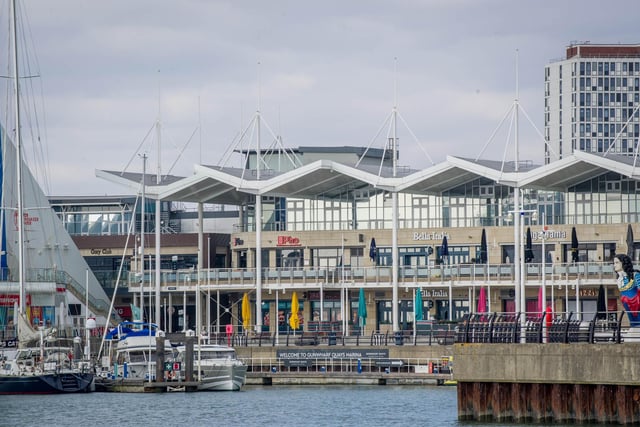 What Gunwharf Quays looked like during the lockdown.